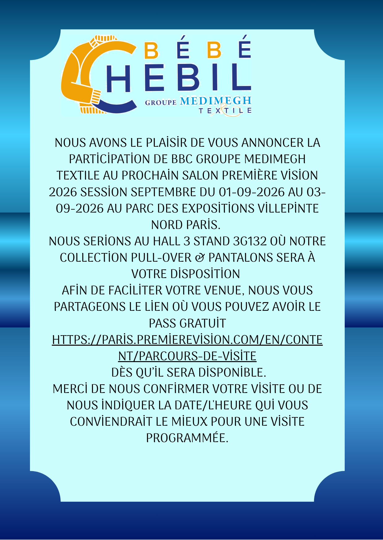 Participation au foire première vision paris session sep2026